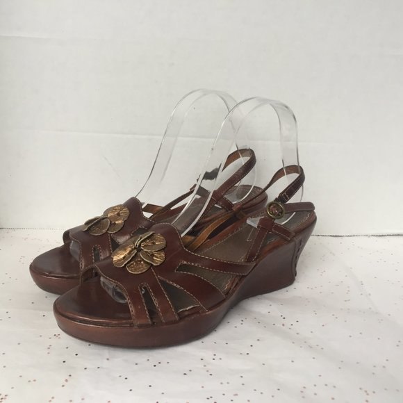 Clarks Artisan Brown Platform Wedge Sandal - 8 M - Picture 3 of 8